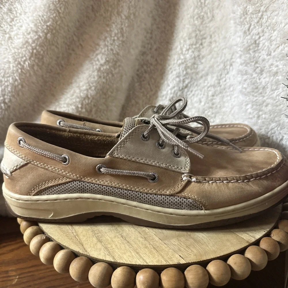 Boat Shoes, Sperry Top Sider Flats Lace Up Brown Leather Men's 11 M